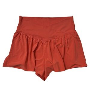 {aerie Offline} "Real Me Crossover Flowy" Orange Mid Rise Micro Mini Shorts